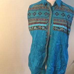 NWOT Vintage beautiful ethnic button down blouse
